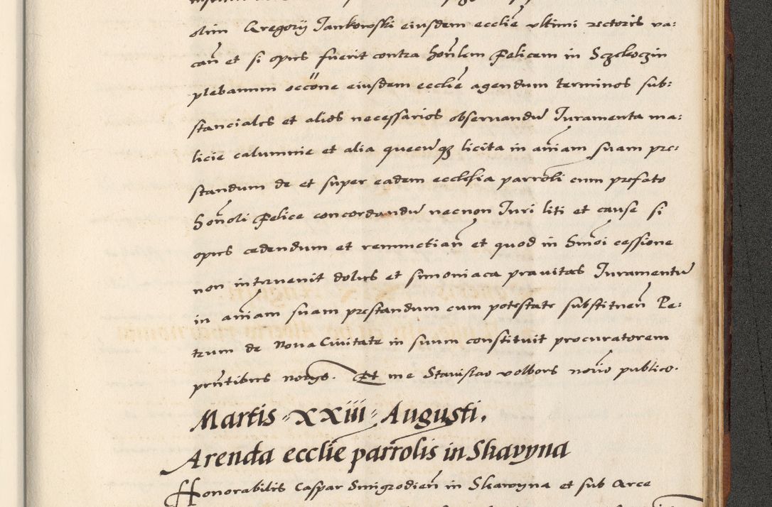 Zdjęcie nr 881 dla obiektu archiwalnego: [A]cta actorum causarum, sententiarum tam diffinitivarum quam interloquutoriarum, obligationum, constitutionum et contractuum coram reverendo patre domino Petro Porembski preposito Osvieczimensi, canonico et officiali generali Cracoviensi de anno Domini millesimo quingentesimo quinguagesimo primo, cuius indictio est nona, pontificatus sanctissimi in Christo patris et domini nostri domini Juliii divina providencia pape tercii, anno secundo, a die et mense infrascriptis feliciter continiantur