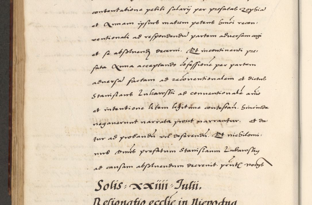 Zdjęcie nr 868 dla obiektu archiwalnego: [A]cta actorum causarum, sententiarum tam diffinitivarum quam interloquutoriarum, obligationum, constitutionum et contractuum coram reverendo patre domino Petro Porembski preposito Osvieczimensi, canonico et officiali generali Cracoviensi de anno Domini millesimo quingentesimo quinguagesimo primo, cuius indictio est nona, pontificatus sanctissimi in Christo patris et domini nostri domini Juliii divina providencia pape tercii, anno secundo, a die et mense infrascriptis feliciter continiantur