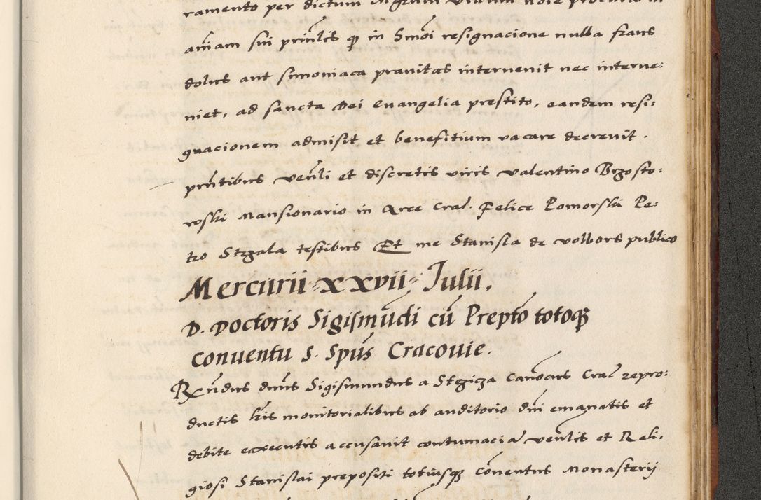 Zdjęcie nr 869 dla obiektu archiwalnego: [A]cta actorum causarum, sententiarum tam diffinitivarum quam interloquutoriarum, obligationum, constitutionum et contractuum coram reverendo patre domino Petro Porembski preposito Osvieczimensi, canonico et officiali generali Cracoviensi de anno Domini millesimo quingentesimo quinguagesimo primo, cuius indictio est nona, pontificatus sanctissimi in Christo patris et domini nostri domini Juliii divina providencia pape tercii, anno secundo, a die et mense infrascriptis feliciter continiantur