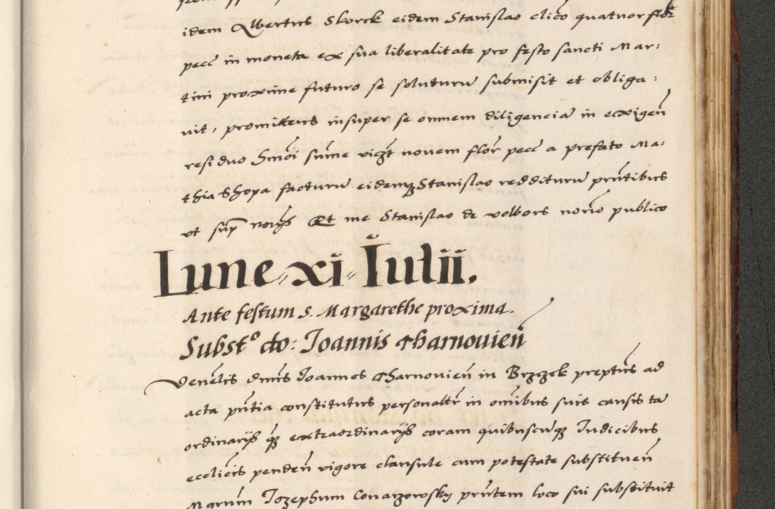 Zdjęcie nr 847 dla obiektu archiwalnego: [A]cta actorum causarum, sententiarum tam diffinitivarum quam interloquutoriarum, obligationum, constitutionum et contractuum coram reverendo patre domino Petro Porembski preposito Osvieczimensi, canonico et officiali generali Cracoviensi de anno Domini millesimo quingentesimo quinguagesimo primo, cuius indictio est nona, pontificatus sanctissimi in Christo patris et domini nostri domini Juliii divina providencia pape tercii, anno secundo, a die et mense infrascriptis feliciter continiantur