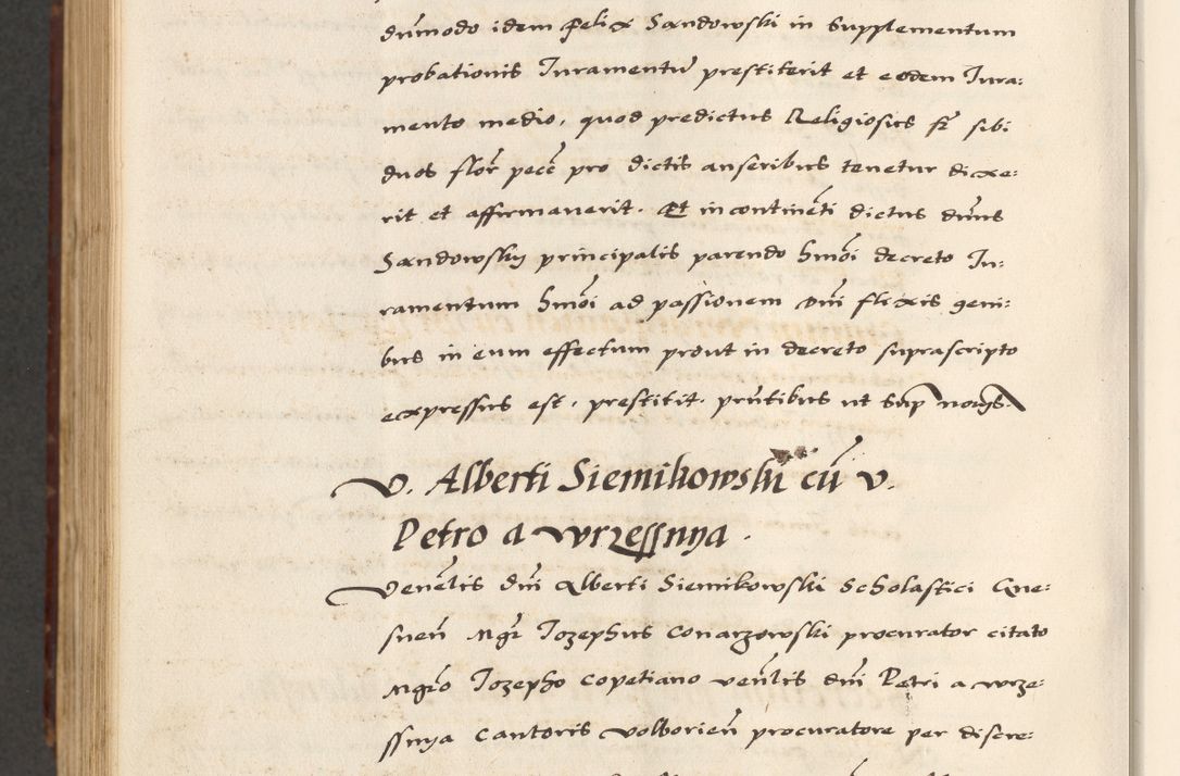 Zdjęcie nr 842 dla obiektu archiwalnego: [A]cta actorum causarum, sententiarum tam diffinitivarum quam interloquutoriarum, obligationum, constitutionum et contractuum coram reverendo patre domino Petro Porembski preposito Osvieczimensi, canonico et officiali generali Cracoviensi de anno Domini millesimo quingentesimo quinguagesimo primo, cuius indictio est nona, pontificatus sanctissimi in Christo patris et domini nostri domini Juliii divina providencia pape tercii, anno secundo, a die et mense infrascriptis feliciter continiantur