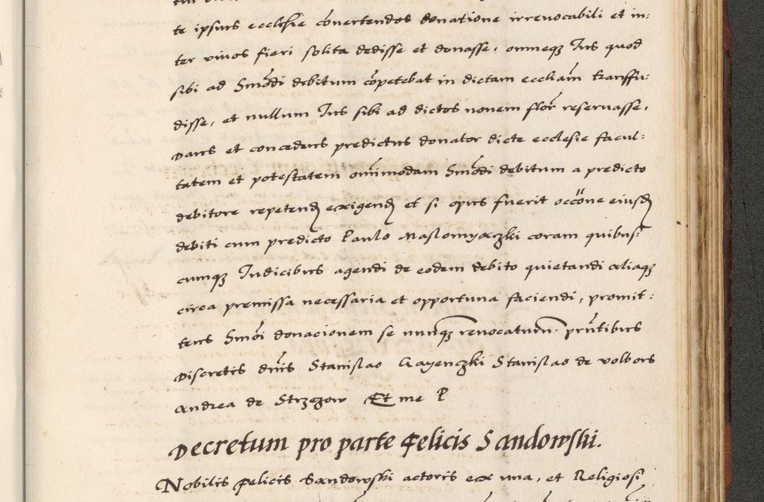 Zdjęcie nr 841 dla obiektu archiwalnego: [A]cta actorum causarum, sententiarum tam diffinitivarum quam interloquutoriarum, obligationum, constitutionum et contractuum coram reverendo patre domino Petro Porembski preposito Osvieczimensi, canonico et officiali generali Cracoviensi de anno Domini millesimo quingentesimo quinguagesimo primo, cuius indictio est nona, pontificatus sanctissimi in Christo patris et domini nostri domini Juliii divina providencia pape tercii, anno secundo, a die et mense infrascriptis feliciter continiantur