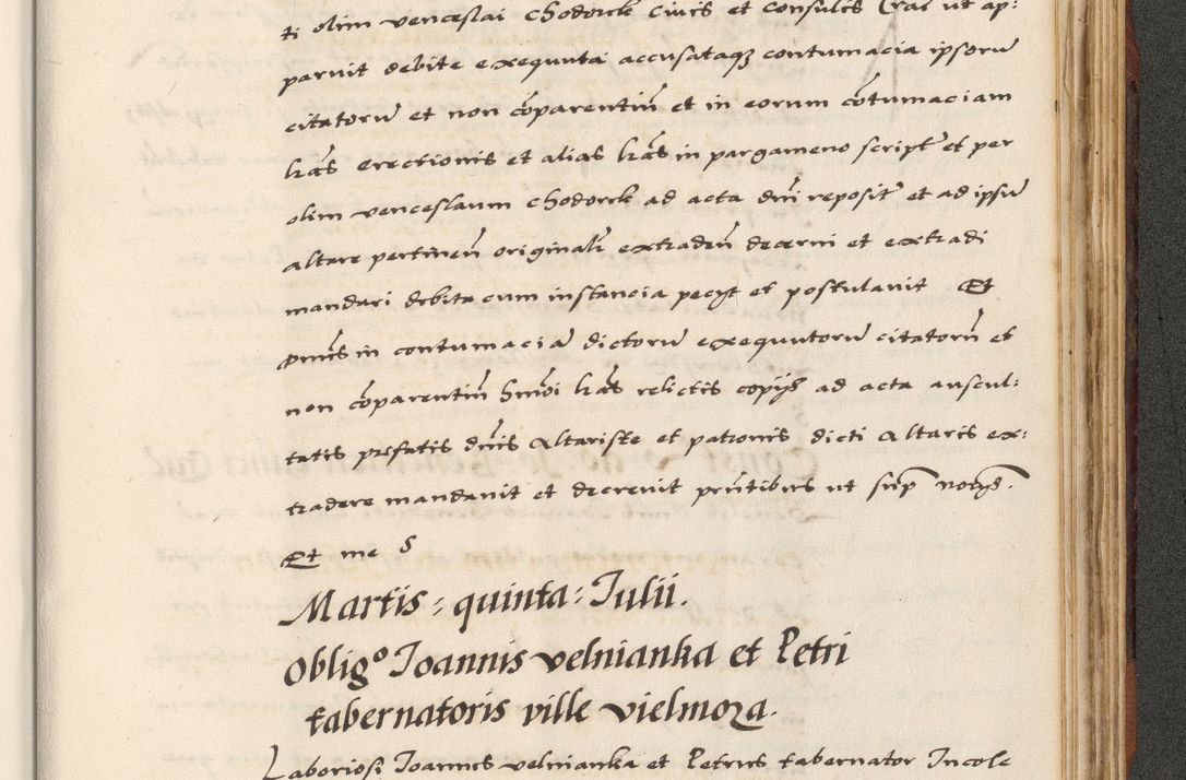 Zdjęcie nr 831 dla obiektu archiwalnego: [A]cta actorum causarum, sententiarum tam diffinitivarum quam interloquutoriarum, obligationum, constitutionum et contractuum coram reverendo patre domino Petro Porembski preposito Osvieczimensi, canonico et officiali generali Cracoviensi de anno Domini millesimo quingentesimo quinguagesimo primo, cuius indictio est nona, pontificatus sanctissimi in Christo patris et domini nostri domini Juliii divina providencia pape tercii, anno secundo, a die et mense infrascriptis feliciter continiantur