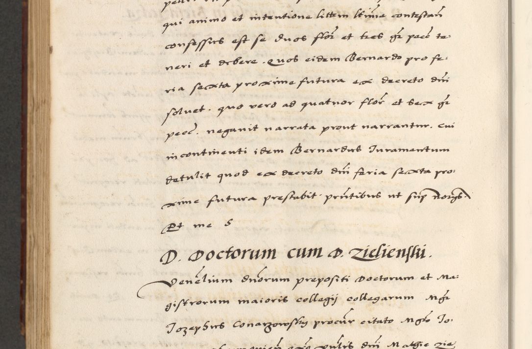 Zdjęcie nr 830 dla obiektu archiwalnego: [A]cta actorum causarum, sententiarum tam diffinitivarum quam interloquutoriarum, obligationum, constitutionum et contractuum coram reverendo patre domino Petro Porembski preposito Osvieczimensi, canonico et officiali generali Cracoviensi de anno Domini millesimo quingentesimo quinguagesimo primo, cuius indictio est nona, pontificatus sanctissimi in Christo patris et domini nostri domini Juliii divina providencia pape tercii, anno secundo, a die et mense infrascriptis feliciter continiantur