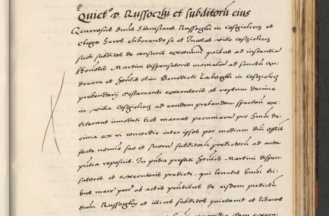 Zdjęcie nr 823 dla obiektu archiwalnego: [A]cta actorum causarum, sententiarum tam diffinitivarum quam interloquutoriarum, obligationum, constitutionum et contractuum coram reverendo patre domino Petro Porembski preposito Osvieczimensi, canonico et officiali generali Cracoviensi de anno Domini millesimo quingentesimo quinguagesimo primo, cuius indictio est nona, pontificatus sanctissimi in Christo patris et domini nostri domini Juliii divina providencia pape tercii, anno secundo, a die et mense infrascriptis feliciter continiantur