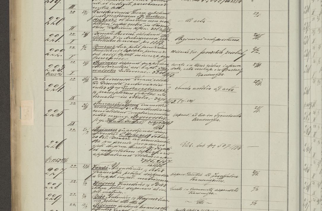 Zdjęcie nr 228 dla obiektu archiwalnego: Protocollon exhibitorum in Ecclesiasticis ex anno 1883-1884