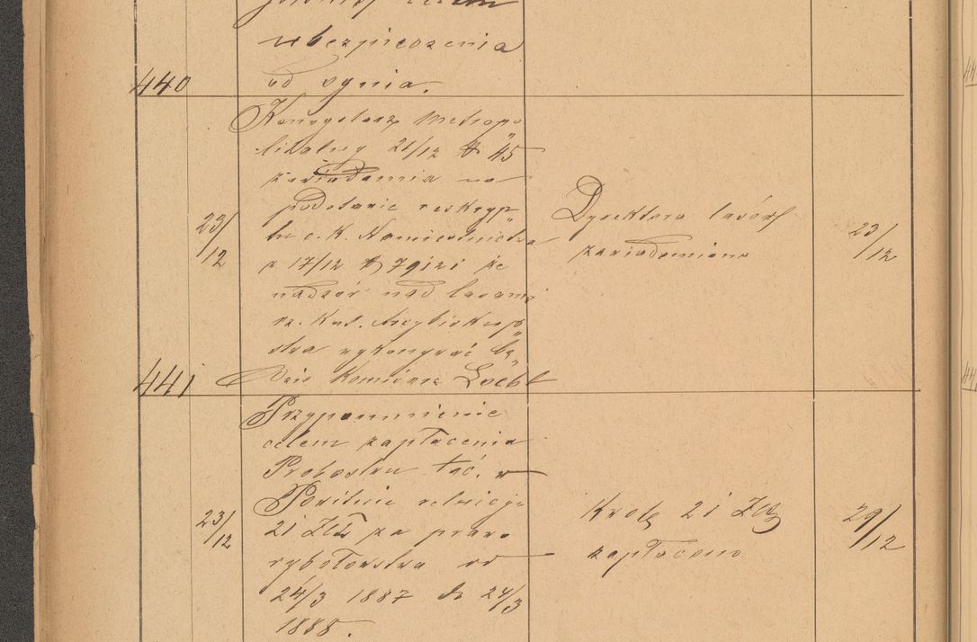 Zdjęcie nr 120 dla obiektu archiwalnego: Protokół czynności na rok 1887. Zarząd główny dóbr stoł. Arcybiskupstwa Lwowskiego o.ł.