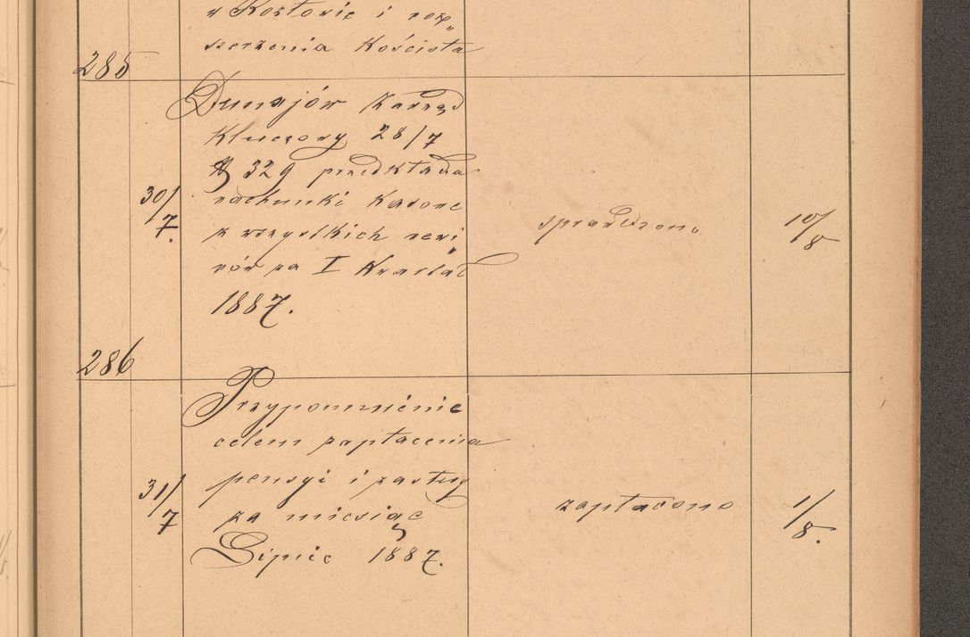 Zdjęcie nr 81 dla obiektu archiwalnego: Protokół czynności na rok 1887. Zarząd główny dóbr stoł. Arcybiskupstwa Lwowskiego o.ł.