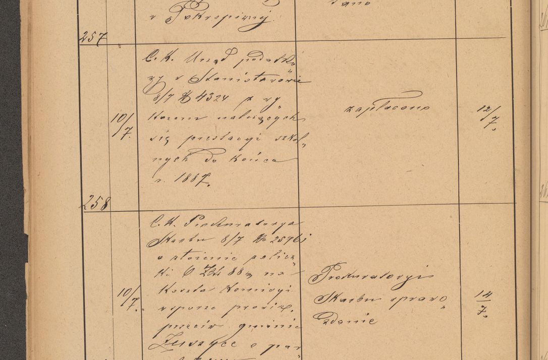 Zdjęcie nr 74 dla obiektu archiwalnego: Protokół czynności na rok 1887. Zarząd główny dóbr stoł. Arcybiskupstwa Lwowskiego o.ł.