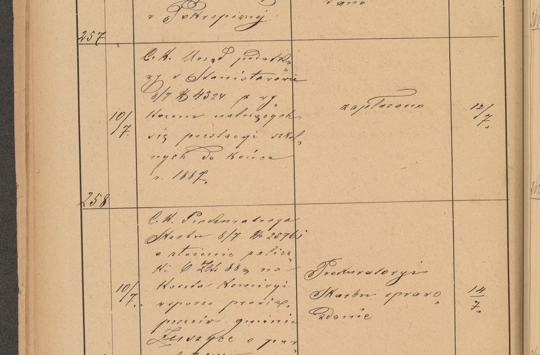 Zdjęcie nr 72 dla obiektu archiwalnego: Protokół czynności na rok 1887. Zarząd główny dóbr stoł. Arcybiskupstwa Lwowskiego o.ł.