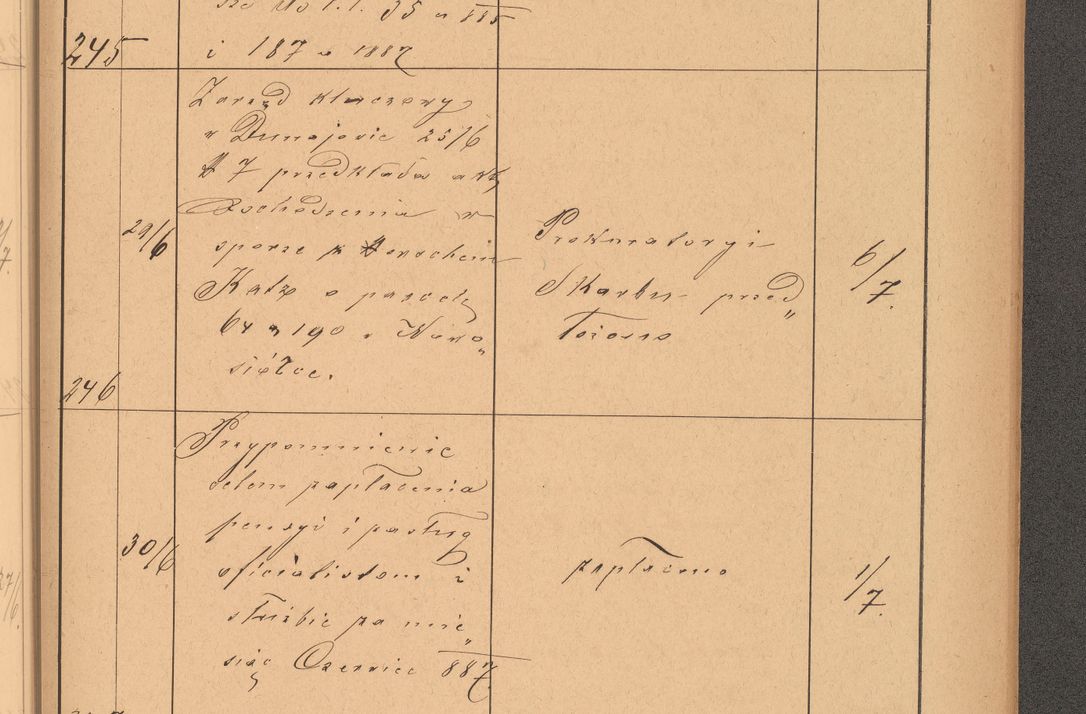 Zdjęcie nr 69 dla obiektu archiwalnego: Protokół czynności na rok 1887. Zarząd główny dóbr stoł. Arcybiskupstwa Lwowskiego o.ł.