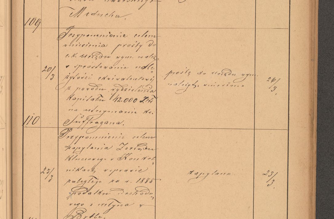 Zdjęcie nr 35 dla obiektu archiwalnego: Protokół czynności na rok 1887. Zarząd główny dóbr stoł. Arcybiskupstwa Lwowskiego o.ł.