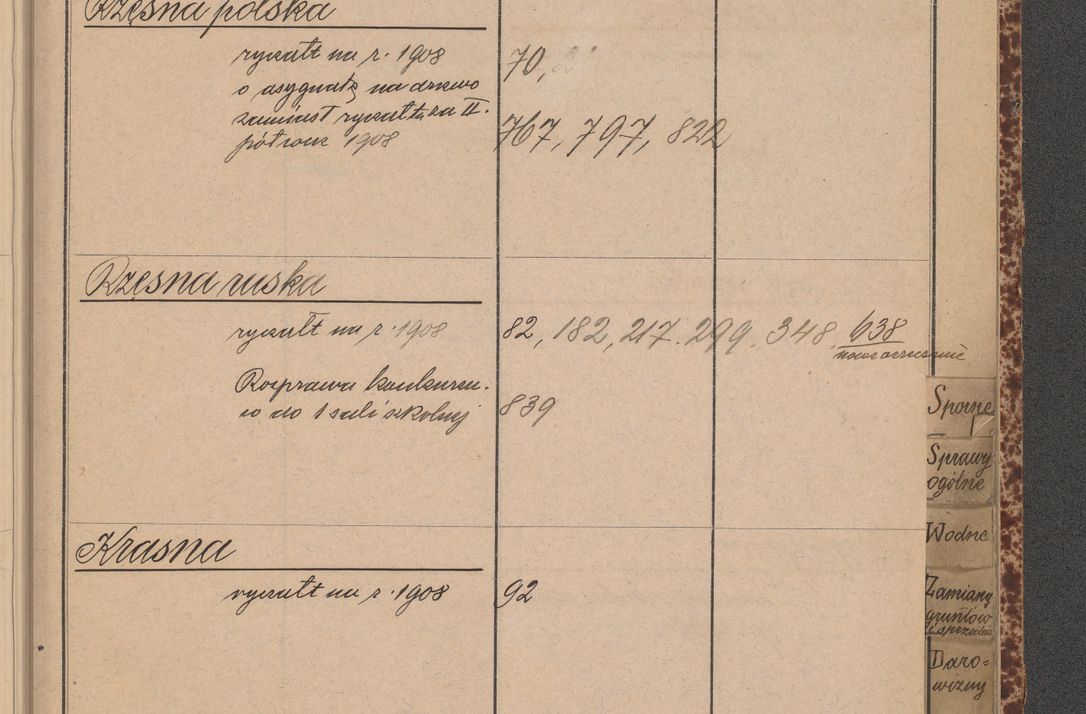Zdjęcie nr 89 dla obiektu archiwalnego: Indeks 1908.