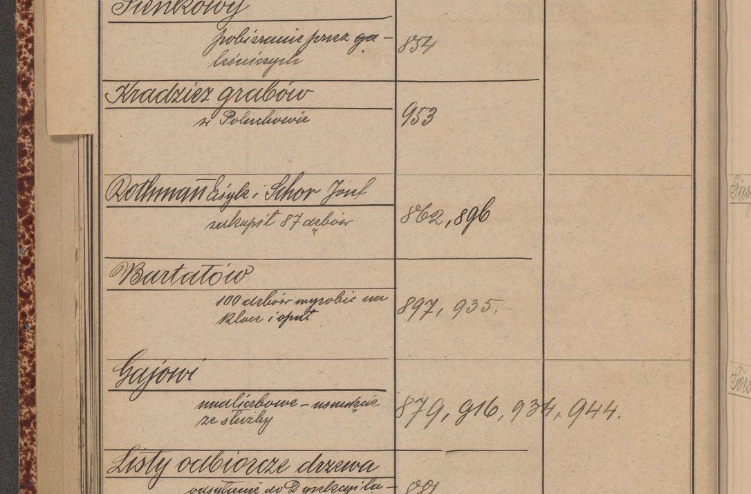 Zdjęcie nr 76 dla obiektu archiwalnego: Indeks 1908.