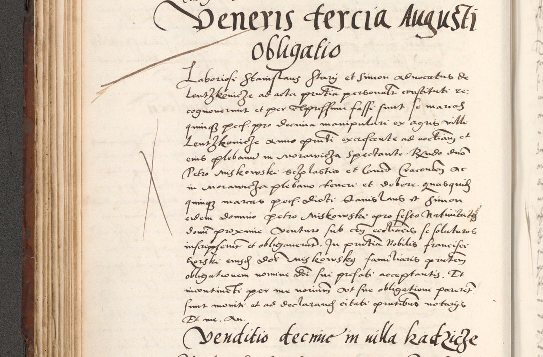 Zdjęcie nr 204 dla obiektu archiwalnego: Acta actorum causarum, sententiarum tam diffinitivarum quam interlocutoriam, obligationum, constitutionum, contractuum etc. coram reverendo patre domino Petro Porembski preposito Oswieczimensi, canonico et officiali Cracoviensi de anno Domini millesimo DºLº quarto, indictione duodecima, pontificatus sanctissimi in Christo patris et domini nostri domini Julii divina providencia papae eius nominis tercii, anno quarto, a die et mense infrasciptis continuantur