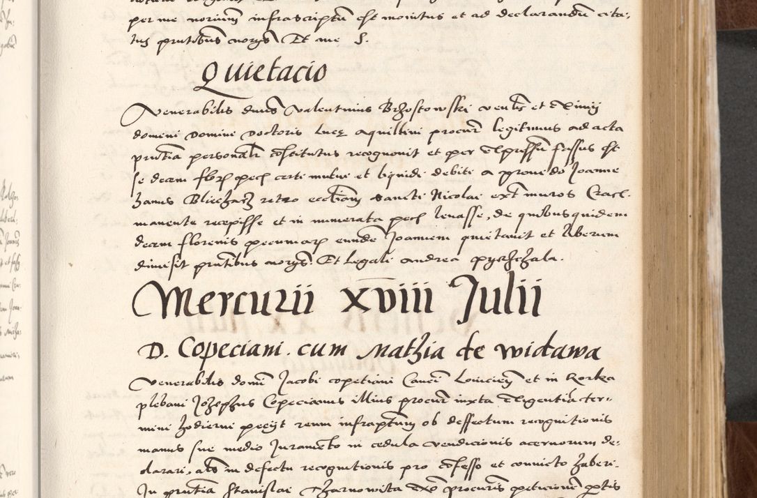 Zdjęcie nr 197 dla obiektu archiwalnego: Acta actorum causarum, sententiarum tam diffinitivarum quam interlocutoriam, obligationum, constitutionum, contractuum etc. coram reverendo patre domino Petro Porembski preposito Oswieczimensi, canonico et officiali Cracoviensi de anno Domini millesimo DºLº quarto, indictione duodecima, pontificatus sanctissimi in Christo patris et domini nostri domini Julii divina providencia papae eius nominis tercii, anno quarto, a die et mense infrasciptis continuantur