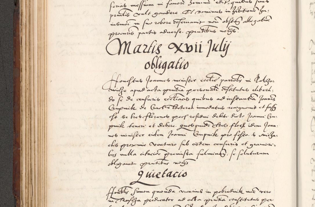Zdjęcie nr 196 dla obiektu archiwalnego: Acta actorum causarum, sententiarum tam diffinitivarum quam interlocutoriam, obligationum, constitutionum, contractuum etc. coram reverendo patre domino Petro Porembski preposito Oswieczimensi, canonico et officiali Cracoviensi de anno Domini millesimo DºLº quarto, indictione duodecima, pontificatus sanctissimi in Christo patris et domini nostri domini Julii divina providencia papae eius nominis tercii, anno quarto, a die et mense infrasciptis continuantur