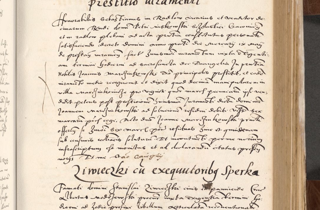 Zdjęcie nr 181 dla obiektu archiwalnego: Acta actorum causarum, sententiarum tam diffinitivarum quam interlocutoriam, obligationum, constitutionum, contractuum etc. coram reverendo patre domino Petro Porembski preposito Oswieczimensi, canonico et officiali Cracoviensi de anno Domini millesimo DºLº quarto, indictione duodecima, pontificatus sanctissimi in Christo patris et domini nostri domini Julii divina providencia papae eius nominis tercii, anno quarto, a die et mense infrasciptis continuantur
