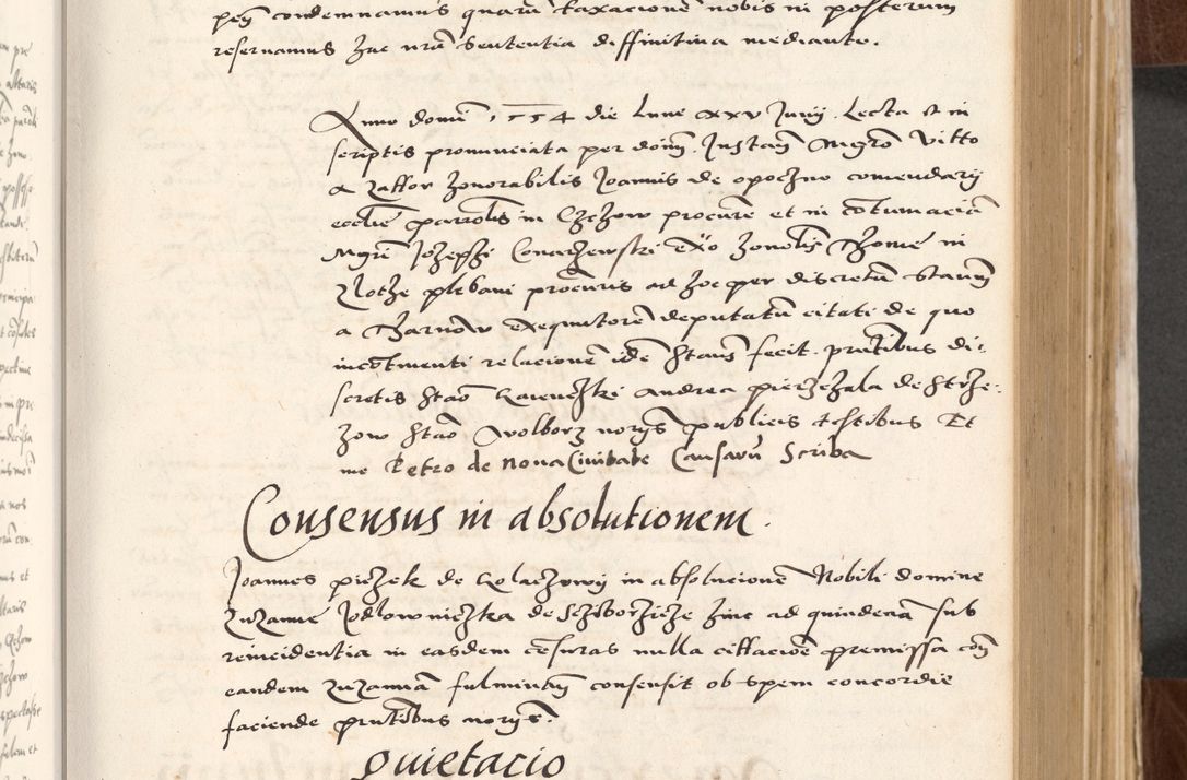 Zdjęcie nr 173 dla obiektu archiwalnego: Acta actorum causarum, sententiarum tam diffinitivarum quam interlocutoriam, obligationum, constitutionum, contractuum etc. coram reverendo patre domino Petro Porembski preposito Oswieczimensi, canonico et officiali Cracoviensi de anno Domini millesimo DºLº quarto, indictione duodecima, pontificatus sanctissimi in Christo patris et domini nostri domini Julii divina providencia papae eius nominis tercii, anno quarto, a die et mense infrasciptis continuantur