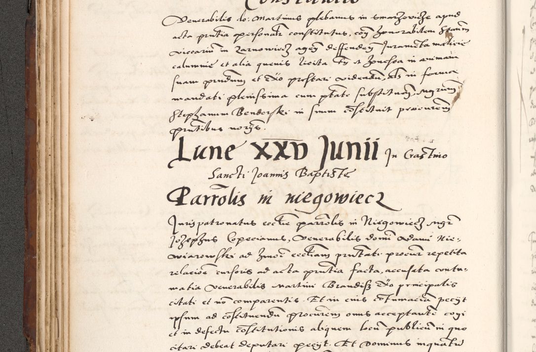 Zdjęcie nr 170 dla obiektu archiwalnego: Acta actorum causarum, sententiarum tam diffinitivarum quam interlocutoriam, obligationum, constitutionum, contractuum etc. coram reverendo patre domino Petro Porembski preposito Oswieczimensi, canonico et officiali Cracoviensi de anno Domini millesimo DºLº quarto, indictione duodecima, pontificatus sanctissimi in Christo patris et domini nostri domini Julii divina providencia papae eius nominis tercii, anno quarto, a die et mense infrasciptis continuantur