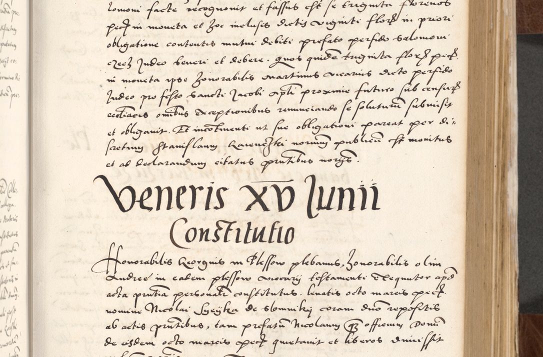 Zdjęcie nr 155 dla obiektu archiwalnego: Acta actorum causarum, sententiarum tam diffinitivarum quam interlocutoriam, obligationum, constitutionum, contractuum etc. coram reverendo patre domino Petro Porembski preposito Oswieczimensi, canonico et officiali Cracoviensi de anno Domini millesimo DºLº quarto, indictione duodecima, pontificatus sanctissimi in Christo patris et domini nostri domini Julii divina providencia papae eius nominis tercii, anno quarto, a die et mense infrasciptis continuantur