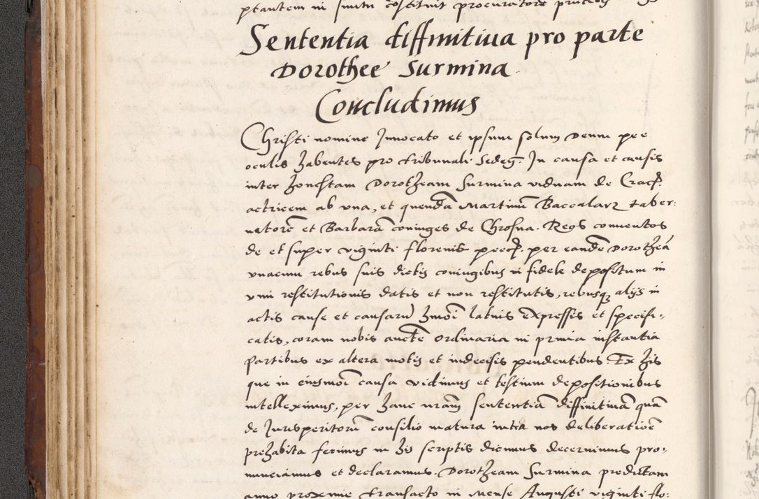 Zdjęcie nr 142 dla obiektu archiwalnego: Acta actorum causarum, sententiarum tam diffinitivarum quam interlocutoriam, obligationum, constitutionum, contractuum etc. coram reverendo patre domino Petro Porembski preposito Oswieczimensi, canonico et officiali Cracoviensi de anno Domini millesimo DºLº quarto, indictione duodecima, pontificatus sanctissimi in Christo patris et domini nostri domini Julii divina providencia papae eius nominis tercii, anno quarto, a die et mense infrasciptis continuantur