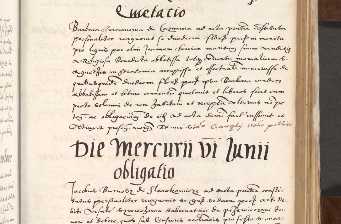Zdjęcie nr 135 dla obiektu archiwalnego: Acta actorum causarum, sententiarum tam diffinitivarum quam interlocutoriam, obligationum, constitutionum, contractuum etc. coram reverendo patre domino Petro Porembski preposito Oswieczimensi, canonico et officiali Cracoviensi de anno Domini millesimo DºLº quarto, indictione duodecima, pontificatus sanctissimi in Christo patris et domini nostri domini Julii divina providencia papae eius nominis tercii, anno quarto, a die et mense infrasciptis continuantur