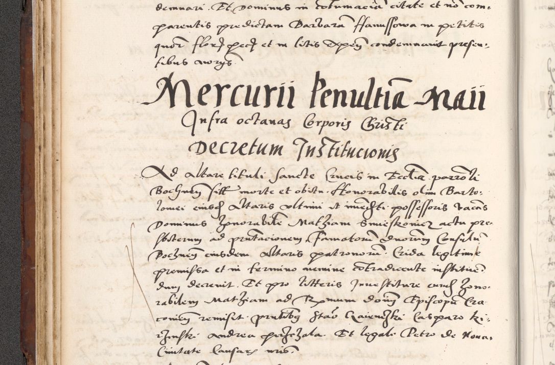 Zdjęcie nr 122 dla obiektu archiwalnego: Acta actorum causarum, sententiarum tam diffinitivarum quam interlocutoriam, obligationum, constitutionum, contractuum etc. coram reverendo patre domino Petro Porembski preposito Oswieczimensi, canonico et officiali Cracoviensi de anno Domini millesimo DºLº quarto, indictione duodecima, pontificatus sanctissimi in Christo patris et domini nostri domini Julii divina providencia papae eius nominis tercii, anno quarto, a die et mense infrasciptis continuantur