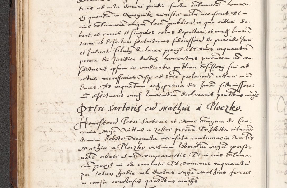 Zdjęcie nr 104 dla obiektu archiwalnego: Acta actorum causarum, sententiarum tam diffinitivarum quam interlocutoriam, obligationum, constitutionum, contractuum etc. coram reverendo patre domino Petro Porembski preposito Oswieczimensi, canonico et officiali Cracoviensi de anno Domini millesimo DºLº quarto, indictione duodecima, pontificatus sanctissimi in Christo patris et domini nostri domini Julii divina providencia papae eius nominis tercii, anno quarto, a die et mense infrasciptis continuantur