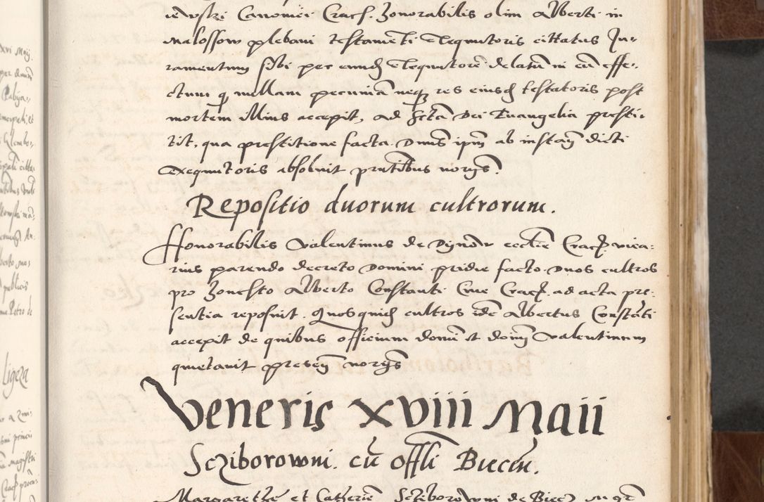 Zdjęcie nr 103 dla obiektu archiwalnego: Acta actorum causarum, sententiarum tam diffinitivarum quam interlocutoriam, obligationum, constitutionum, contractuum etc. coram reverendo patre domino Petro Porembski preposito Oswieczimensi, canonico et officiali Cracoviensi de anno Domini millesimo DºLº quarto, indictione duodecima, pontificatus sanctissimi in Christo patris et domini nostri domini Julii divina providencia papae eius nominis tercii, anno quarto, a die et mense infrasciptis continuantur