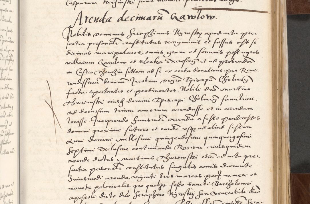 Zdjęcie nr 95 dla obiektu archiwalnego: Acta actorum causarum, sententiarum tam diffinitivarum quam interlocutoriam, obligationum, constitutionum, contractuum etc. coram reverendo patre domino Petro Porembski preposito Oswieczimensi, canonico et officiali Cracoviensi de anno Domini millesimo DºLº quarto, indictione duodecima, pontificatus sanctissimi in Christo patris et domini nostri domini Julii divina providencia papae eius nominis tercii, anno quarto, a die et mense infrasciptis continuantur