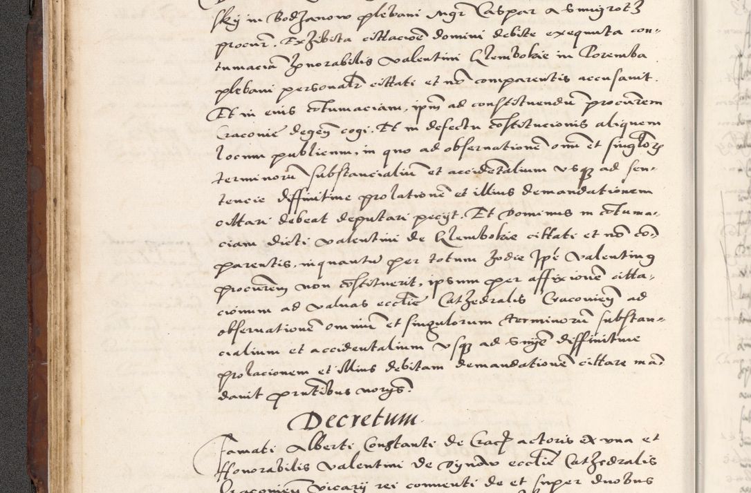 Zdjęcie nr 94 dla obiektu archiwalnego: Acta actorum causarum, sententiarum tam diffinitivarum quam interlocutoriam, obligationum, constitutionum, contractuum etc. coram reverendo patre domino Petro Porembski preposito Oswieczimensi, canonico et officiali Cracoviensi de anno Domini millesimo DºLº quarto, indictione duodecima, pontificatus sanctissimi in Christo patris et domini nostri domini Julii divina providencia papae eius nominis tercii, anno quarto, a die et mense infrasciptis continuantur