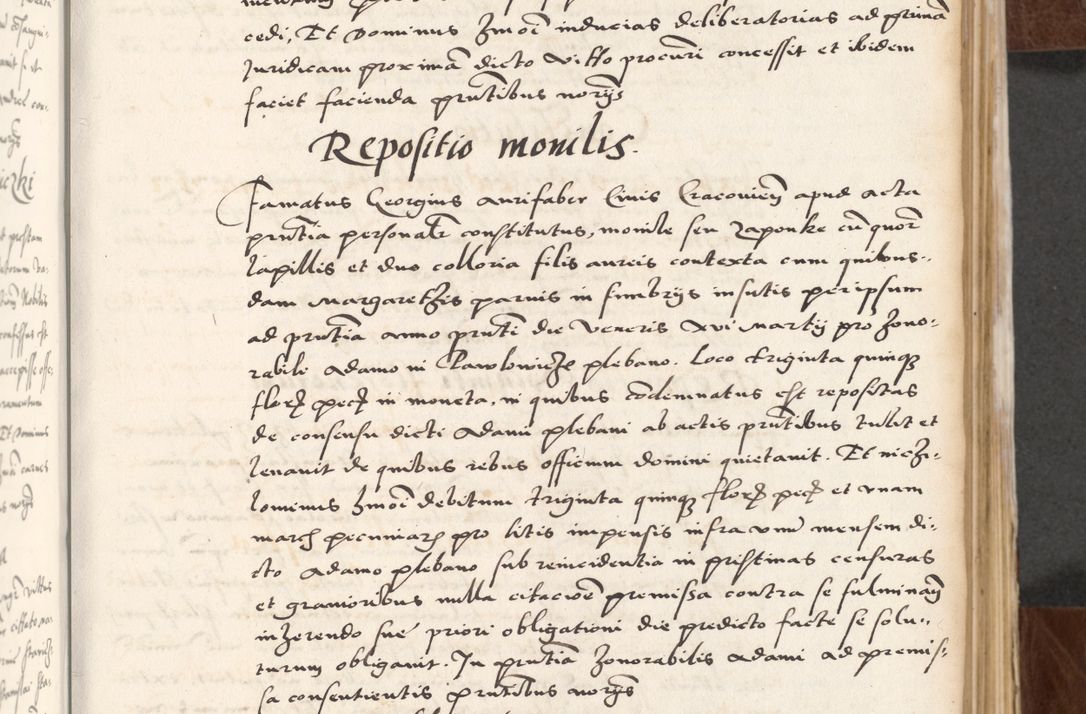 Zdjęcie nr 89 dla obiektu archiwalnego: Acta actorum causarum, sententiarum tam diffinitivarum quam interlocutoriam, obligationum, constitutionum, contractuum etc. coram reverendo patre domino Petro Porembski preposito Oswieczimensi, canonico et officiali Cracoviensi de anno Domini millesimo DºLº quarto, indictione duodecima, pontificatus sanctissimi in Christo patris et domini nostri domini Julii divina providencia papae eius nominis tercii, anno quarto, a die et mense infrasciptis continuantur