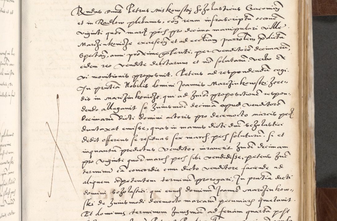 Zdjęcie nr 91 dla obiektu archiwalnego: Acta actorum causarum, sententiarum tam diffinitivarum quam interlocutoriam, obligationum, constitutionum, contractuum etc. coram reverendo patre domino Petro Porembski preposito Oswieczimensi, canonico et officiali Cracoviensi de anno Domini millesimo DºLº quarto, indictione duodecima, pontificatus sanctissimi in Christo patris et domini nostri domini Julii divina providencia papae eius nominis tercii, anno quarto, a die et mense infrasciptis continuantur