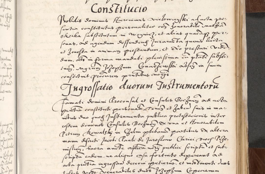Zdjęcie nr 83 dla obiektu archiwalnego: Acta actorum causarum, sententiarum tam diffinitivarum quam interlocutoriam, obligationum, constitutionum, contractuum etc. coram reverendo patre domino Petro Porembski preposito Oswieczimensi, canonico et officiali Cracoviensi de anno Domini millesimo DºLº quarto, indictione duodecima, pontificatus sanctissimi in Christo patris et domini nostri domini Julii divina providencia papae eius nominis tercii, anno quarto, a die et mense infrasciptis continuantur