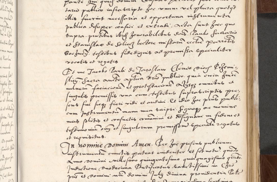 Zdjęcie nr 85 dla obiektu archiwalnego: Acta actorum causarum, sententiarum tam diffinitivarum quam interlocutoriam, obligationum, constitutionum, contractuum etc. coram reverendo patre domino Petro Porembski preposito Oswieczimensi, canonico et officiali Cracoviensi de anno Domini millesimo DºLº quarto, indictione duodecima, pontificatus sanctissimi in Christo patris et domini nostri domini Julii divina providencia papae eius nominis tercii, anno quarto, a die et mense infrasciptis continuantur
