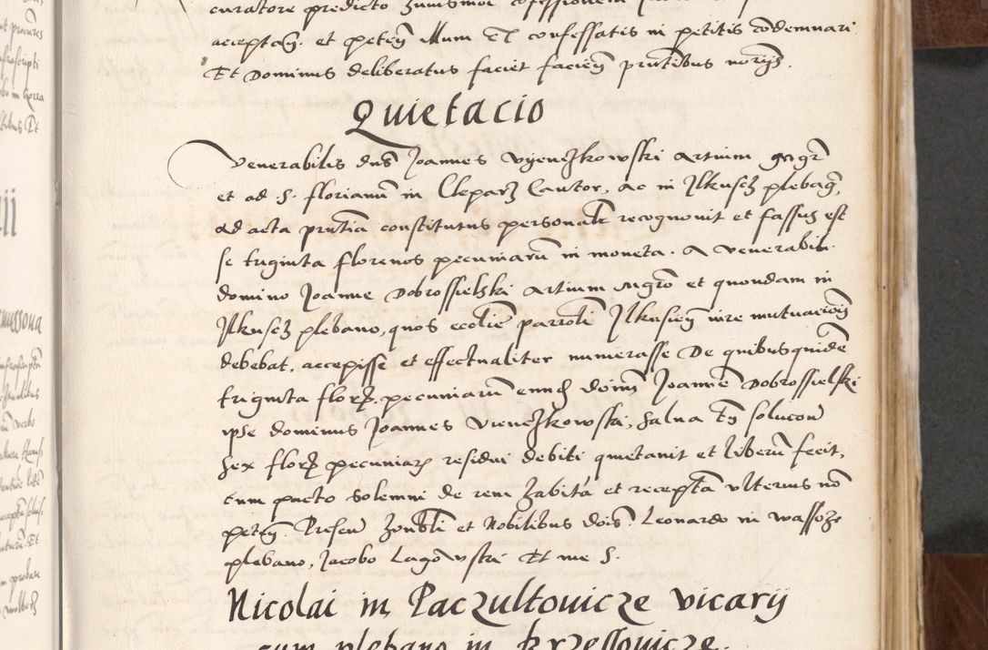 Zdjęcie nr 81 dla obiektu archiwalnego: Acta actorum causarum, sententiarum tam diffinitivarum quam interlocutoriam, obligationum, constitutionum, contractuum etc. coram reverendo patre domino Petro Porembski preposito Oswieczimensi, canonico et officiali Cracoviensi de anno Domini millesimo DºLº quarto, indictione duodecima, pontificatus sanctissimi in Christo patris et domini nostri domini Julii divina providencia papae eius nominis tercii, anno quarto, a die et mense infrasciptis continuantur