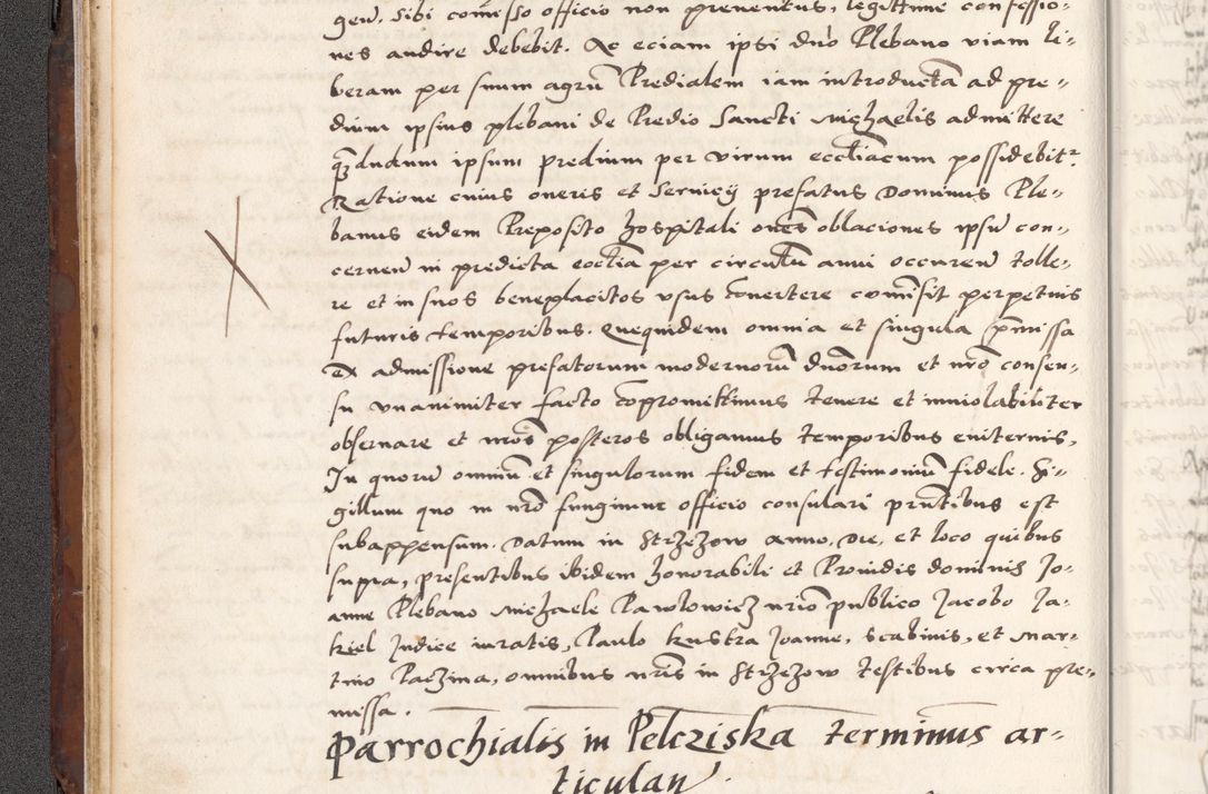 Zdjęcie nr 70 dla obiektu archiwalnego: Acta actorum causarum, sententiarum tam diffinitivarum quam interlocutoriam, obligationum, constitutionum, contractuum etc. coram reverendo patre domino Petro Porembski preposito Oswieczimensi, canonico et officiali Cracoviensi de anno Domini millesimo DºLº quarto, indictione duodecima, pontificatus sanctissimi in Christo patris et domini nostri domini Julii divina providencia papae eius nominis tercii, anno quarto, a die et mense infrasciptis continuantur