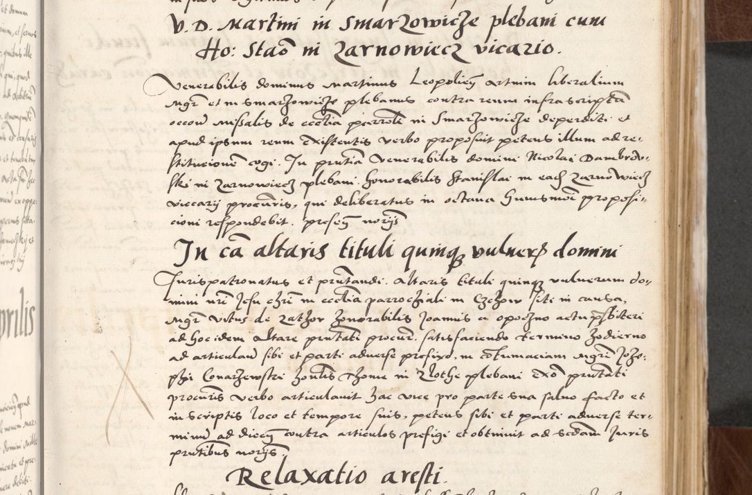 Zdjęcie nr 65 dla obiektu archiwalnego: Acta actorum causarum, sententiarum tam diffinitivarum quam interlocutoriam, obligationum, constitutionum, contractuum etc. coram reverendo patre domino Petro Porembski preposito Oswieczimensi, canonico et officiali Cracoviensi de anno Domini millesimo DºLº quarto, indictione duodecima, pontificatus sanctissimi in Christo patris et domini nostri domini Julii divina providencia papae eius nominis tercii, anno quarto, a die et mense infrasciptis continuantur