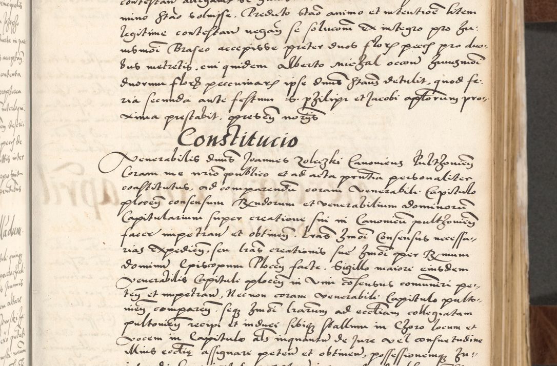 Zdjęcie nr 55 dla obiektu archiwalnego: Acta actorum causarum, sententiarum tam diffinitivarum quam interlocutoriam, obligationum, constitutionum, contractuum etc. coram reverendo patre domino Petro Porembski preposito Oswieczimensi, canonico et officiali Cracoviensi de anno Domini millesimo DºLº quarto, indictione duodecima, pontificatus sanctissimi in Christo patris et domini nostri domini Julii divina providencia papae eius nominis tercii, anno quarto, a die et mense infrasciptis continuantur
