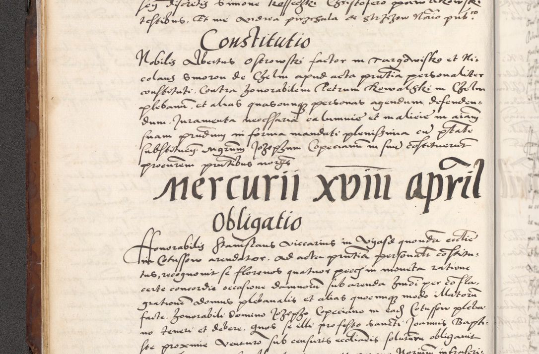 Zdjęcie nr 56 dla obiektu archiwalnego: Acta actorum causarum, sententiarum tam diffinitivarum quam interlocutoriam, obligationum, constitutionum, contractuum etc. coram reverendo patre domino Petro Porembski preposito Oswieczimensi, canonico et officiali Cracoviensi de anno Domini millesimo DºLº quarto, indictione duodecima, pontificatus sanctissimi in Christo patris et domini nostri domini Julii divina providencia papae eius nominis tercii, anno quarto, a die et mense infrasciptis continuantur