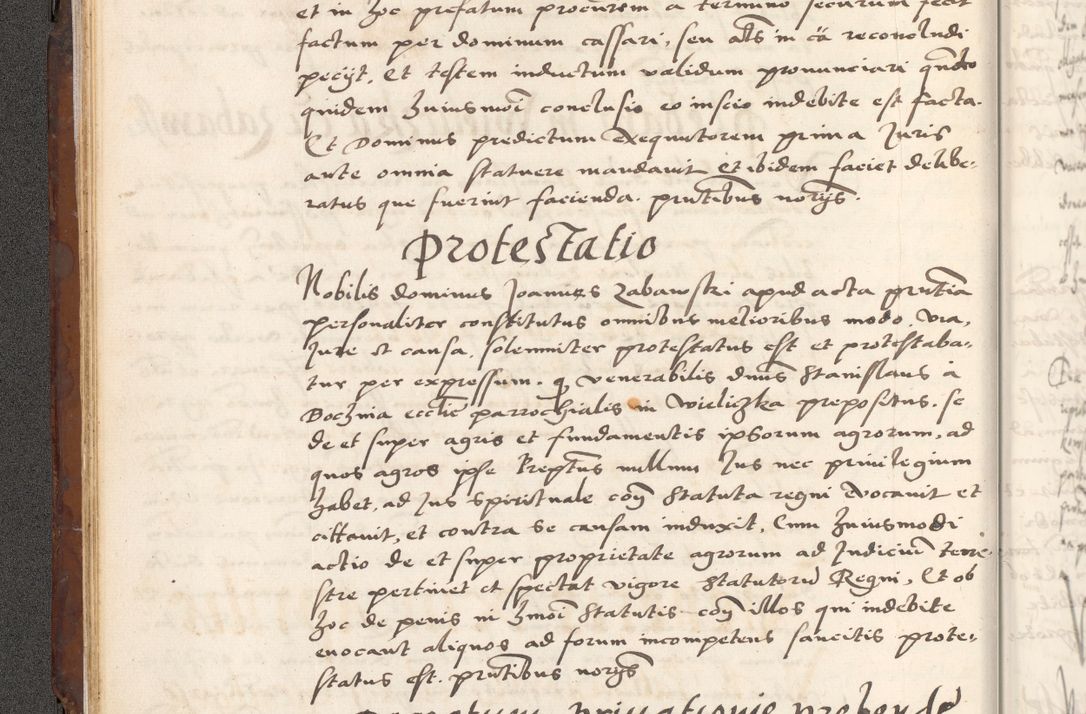 Zdjęcie nr 46 dla obiektu archiwalnego: Acta actorum causarum, sententiarum tam diffinitivarum quam interlocutoriam, obligationum, constitutionum, contractuum etc. coram reverendo patre domino Petro Porembski preposito Oswieczimensi, canonico et officiali Cracoviensi de anno Domini millesimo DºLº quarto, indictione duodecima, pontificatus sanctissimi in Christo patris et domini nostri domini Julii divina providencia papae eius nominis tercii, anno quarto, a die et mense infrasciptis continuantur