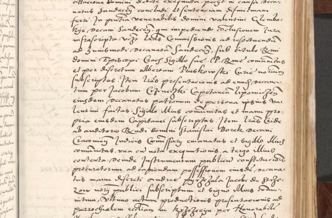 Zdjęcie nr 43 dla obiektu archiwalnego: Acta actorum causarum, sententiarum tam diffinitivarum quam interlocutoriam, obligationum, constitutionum, contractuum etc. coram reverendo patre domino Petro Porembski preposito Oswieczimensi, canonico et officiali Cracoviensi de anno Domini millesimo DºLº quarto, indictione duodecima, pontificatus sanctissimi in Christo patris et domini nostri domini Julii divina providencia papae eius nominis tercii, anno quarto, a die et mense infrasciptis continuantur