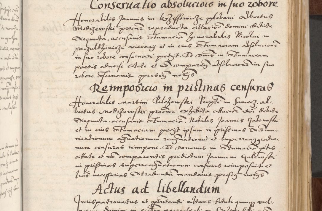 Zdjęcie nr 29 dla obiektu archiwalnego: Acta actorum causarum, sententiarum tam diffinitivarum quam interlocutoriam, obligationum, constitutionum, contractuum etc. coram reverendo patre domino Petro Porembski preposito Oswieczimensi, canonico et officiali Cracoviensi de anno Domini millesimo DºLº quarto, indictione duodecima, pontificatus sanctissimi in Christo patris et domini nostri domini Julii divina providencia papae eius nominis tercii, anno quarto, a die et mense infrasciptis continuantur