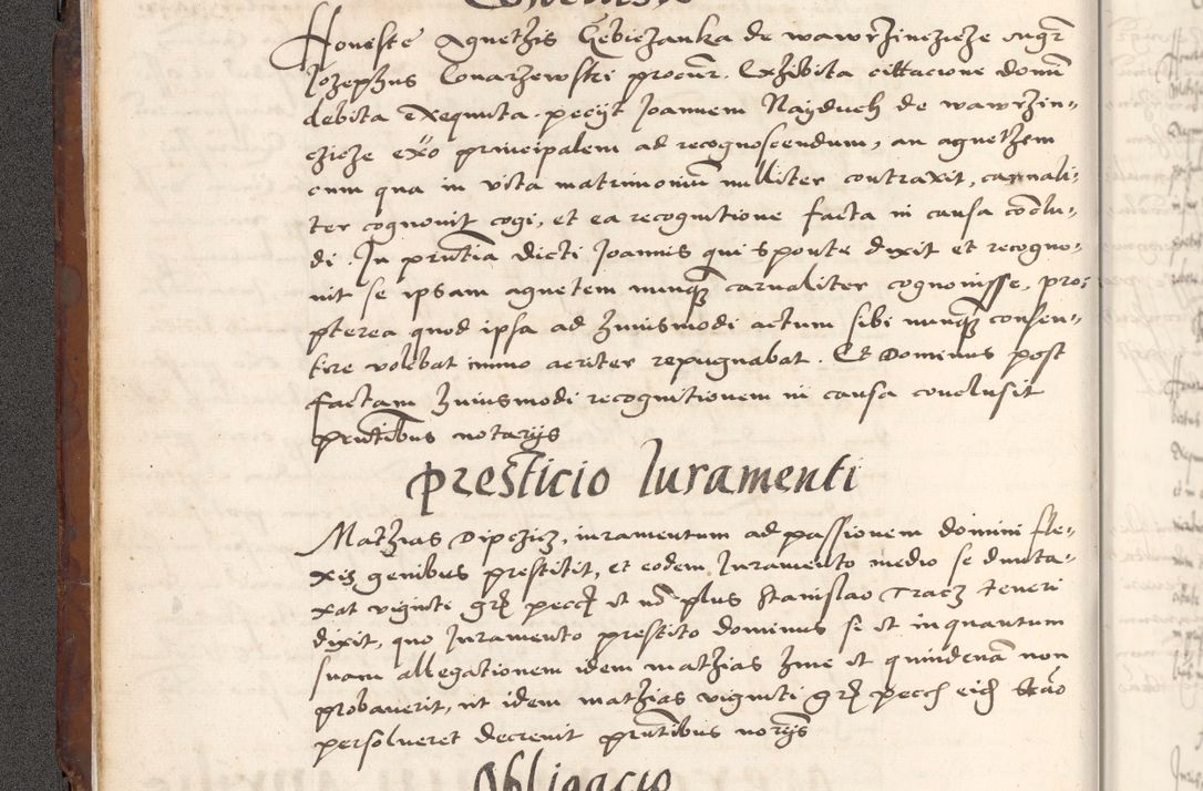 Zdjęcie nr 28 dla obiektu archiwalnego: Acta actorum causarum, sententiarum tam diffinitivarum quam interlocutoriam, obligationum, constitutionum, contractuum etc. coram reverendo patre domino Petro Porembski preposito Oswieczimensi, canonico et officiali Cracoviensi de anno Domini millesimo DºLº quarto, indictione duodecima, pontificatus sanctissimi in Christo patris et domini nostri domini Julii divina providencia papae eius nominis tercii, anno quarto, a die et mense infrasciptis continuantur