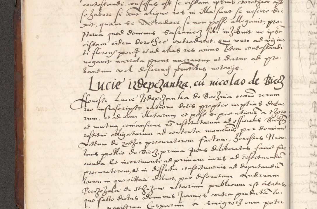Zdjęcie nr 24 dla obiektu archiwalnego: Acta actorum causarum, sententiarum tam diffinitivarum quam interlocutoriam, obligationum, constitutionum, contractuum etc. coram reverendo patre domino Petro Porembski preposito Oswieczimensi, canonico et officiali Cracoviensi de anno Domini millesimo DºLº quarto, indictione duodecima, pontificatus sanctissimi in Christo patris et domini nostri domini Julii divina providencia papae eius nominis tercii, anno quarto, a die et mense infrasciptis continuantur