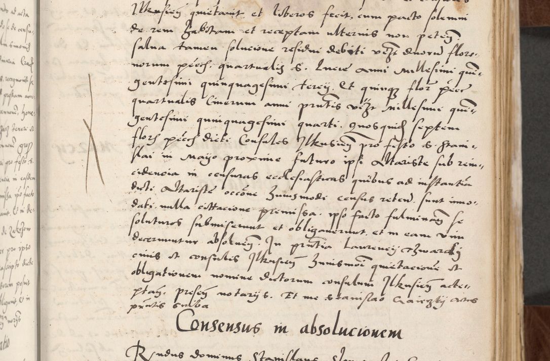 Zdjęcie nr 15 dla obiektu archiwalnego: Acta actorum causarum, sententiarum tam diffinitivarum quam interlocutoriam, obligationum, constitutionum, contractuum etc. coram reverendo patre domino Petro Porembski preposito Oswieczimensi, canonico et officiali Cracoviensi de anno Domini millesimo DºLº quarto, indictione duodecima, pontificatus sanctissimi in Christo patris et domini nostri domini Julii divina providencia papae eius nominis tercii, anno quarto, a die et mense infrasciptis continuantur