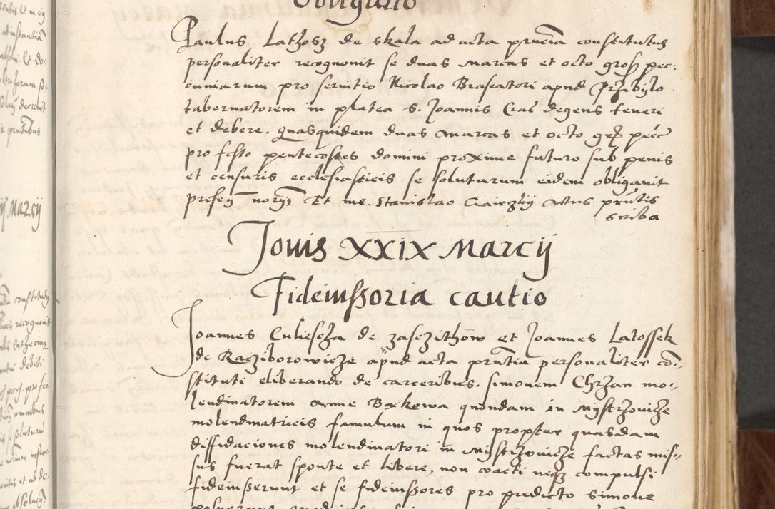 Zdjęcie nr 17 dla obiektu archiwalnego: Acta actorum causarum, sententiarum tam diffinitivarum quam interlocutoriam, obligationum, constitutionum, contractuum etc. coram reverendo patre domino Petro Porembski preposito Oswieczimensi, canonico et officiali Cracoviensi de anno Domini millesimo DºLº quarto, indictione duodecima, pontificatus sanctissimi in Christo patris et domini nostri domini Julii divina providencia papae eius nominis tercii, anno quarto, a die et mense infrasciptis continuantur