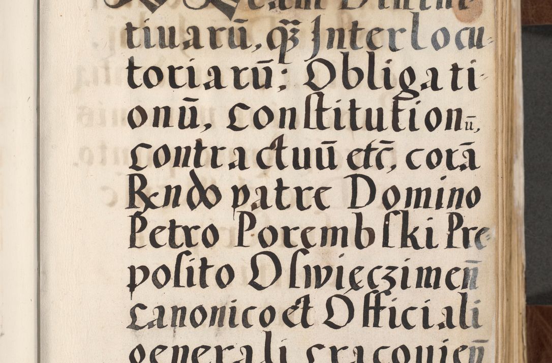 Zdjęcie nr 9 dla obiektu archiwalnego: Acta actorum causarum, sententiarum tam diffinitivarum quam interlocutoriam, obligationum, constitutionum, contractuum etc. coram reverendo patre domino Petro Porembski preposito Oswieczimensi, canonico et officiali Cracoviensi de anno Domini millesimo DºLº quarto, indictione duodecima, pontificatus sanctissimi in Christo patris et domini nostri domini Julii divina providencia papae eius nominis tercii, anno quarto, a die et mense infrasciptis continuantur