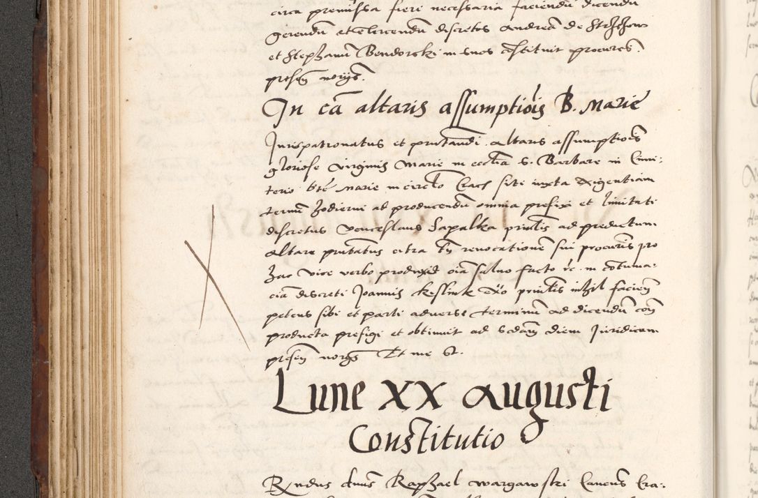 Zdjęcie nr 214 dla obiektu archiwalnego: Acta actorum causarum, sententiarum tam diffinitivarum quam interlocutoriam, obligationum, constitutionum, contractuum etc. coram reverendo patre domino Petro Porembski preposito Oswieczimensi, canonico et officiali Cracoviensi de anno Domini millesimo DºLº quarto, indictione duodecima, pontificatus sanctissimi in Christo patris et domini nostri domini Julii divina providencia papae eius nominis tercii, anno quarto, a die et mense infrasciptis continuantur